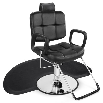 Barber Chair 2059 & Salon Mat 0020 Set - All Purpose Hydraulic Barber Chair with Ergonomic NBR Anti-Fatigue Barber Mat, Ideal for Stylists