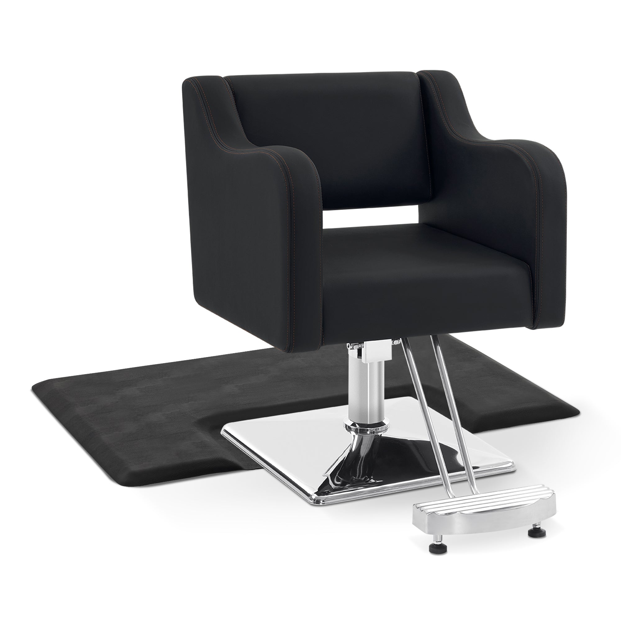 Salon Chair 3802 & Anti-Fatigue Mat 0030 Set - Professional Hydraulic Salon Chair with Ergonomic  Salon Mat, Ideal for Barbers & Stylists