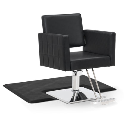 Salon Chair 8821 & Anti-Fatigue Mat 0030 Set - Professional Hydraulic Salon Chair with Ergonomic 3/4" Thick Salon Mat