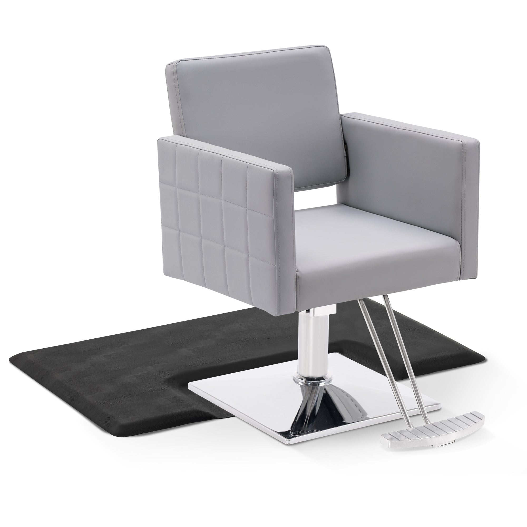 Salon Chair 8821 & Anti-Fatigue Mat 0030 Set - Professional Hydraulic Salon Chair with Ergonomic 3/4" Thick Salon Mat