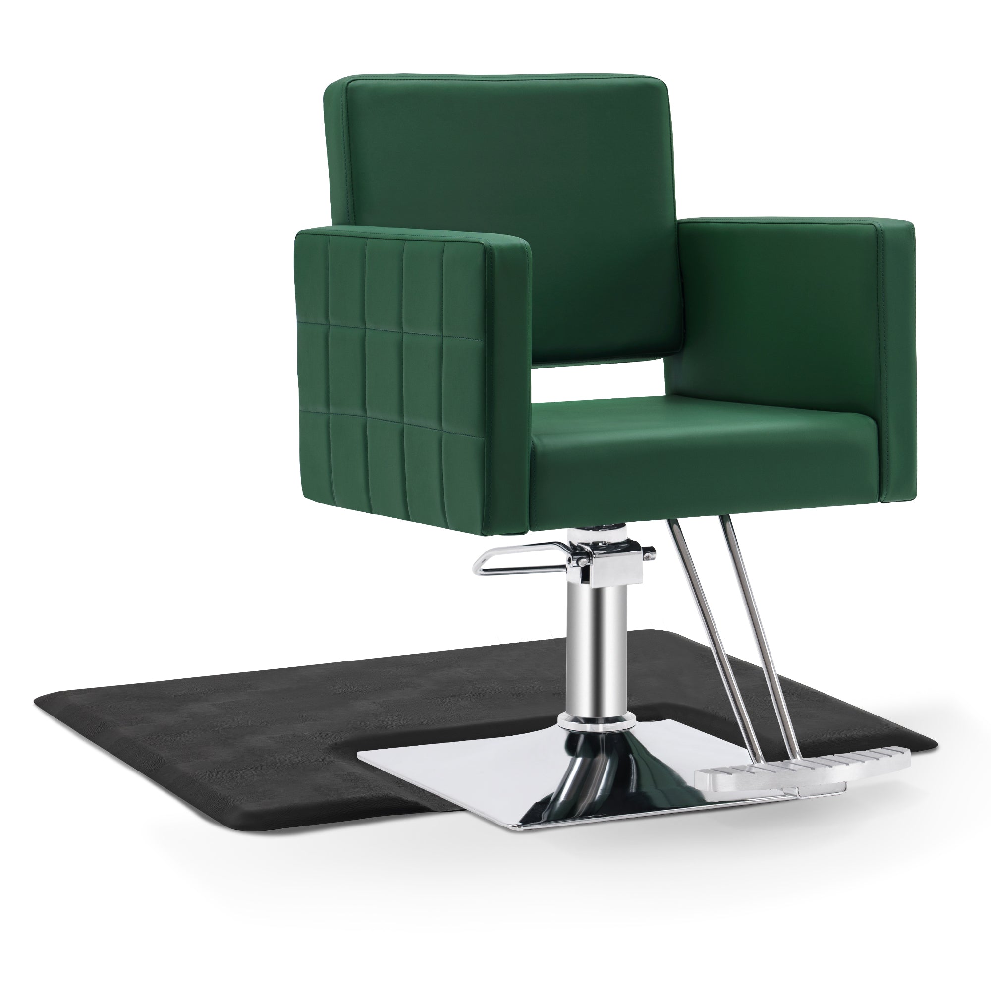 Salon Chair 8821 & Anti-Fatigue Mat 0030 Set - Professional Hydraulic Salon Chair with Ergonomic 3/4" Thick Salon Mat