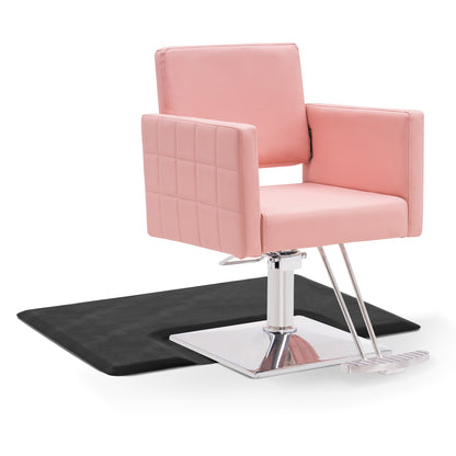 Salon Chair 8821 & Anti-Fatigue Mat 0030 Set - Professional Hydraulic Salon Chair with Ergonomic 3/4" Thick Salon Mat