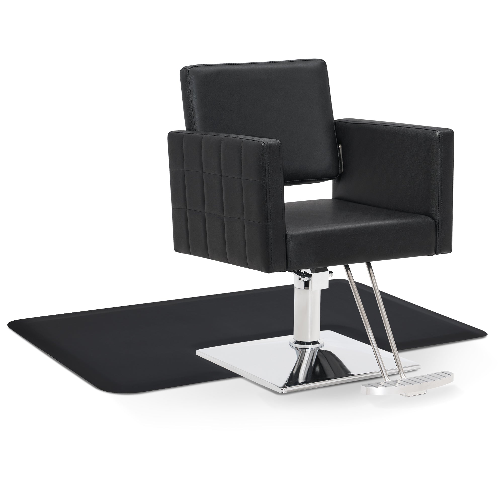 Salon Chair 8821 & Anti-Fatigue Mat 0040 Set - Professional Hydraulic Salon Chair with Ergonomic 0.5" Thick Salon Mat