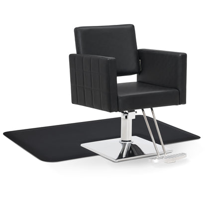 Salon Chair 8821 & Anti-Fatigue Mat 0040 Set - Professional Hydraulic Salon Chair with Ergonomic 0.5" Thick Salon Mat