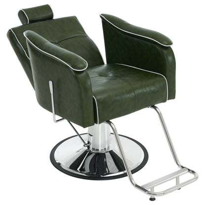 BarberPub Reclining Barber Chair for Hair Stylist, Hydraulic Hair Styling Salon Chair 9182