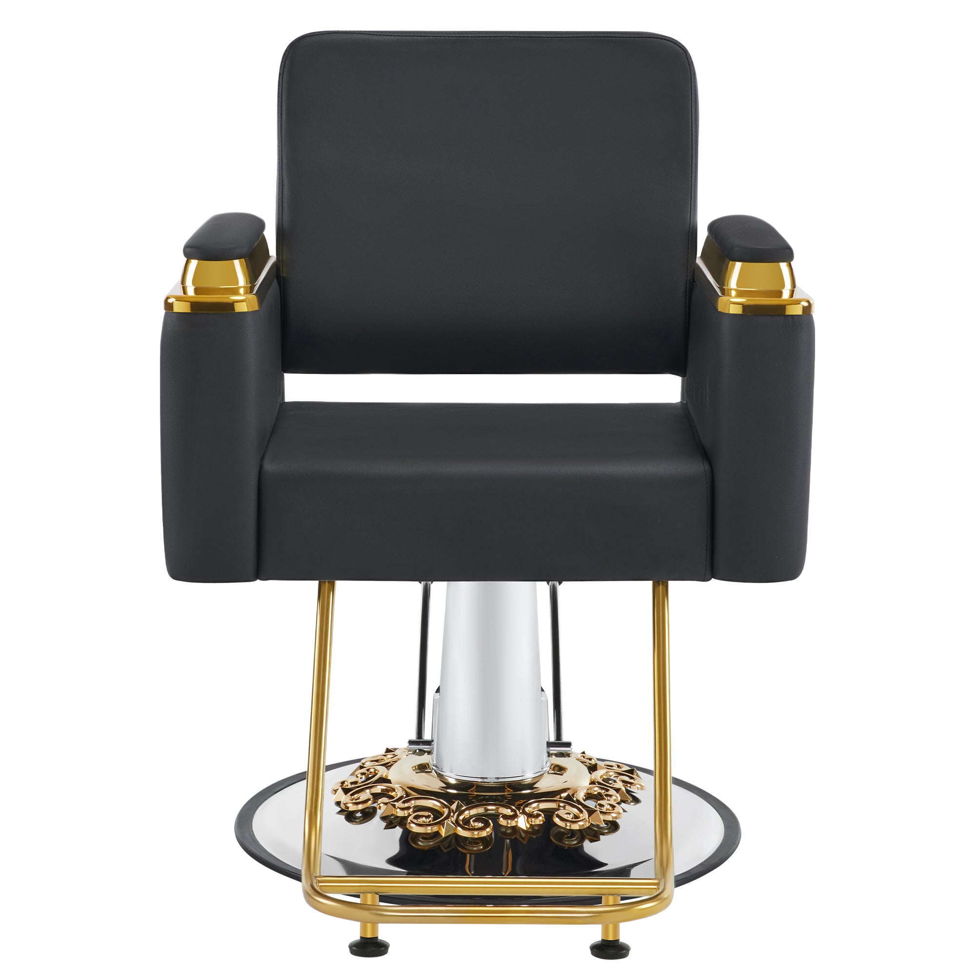 BarberPub Gold&Black Salon Chair, Hydraulic Barber Spa Styling Equipment 8633