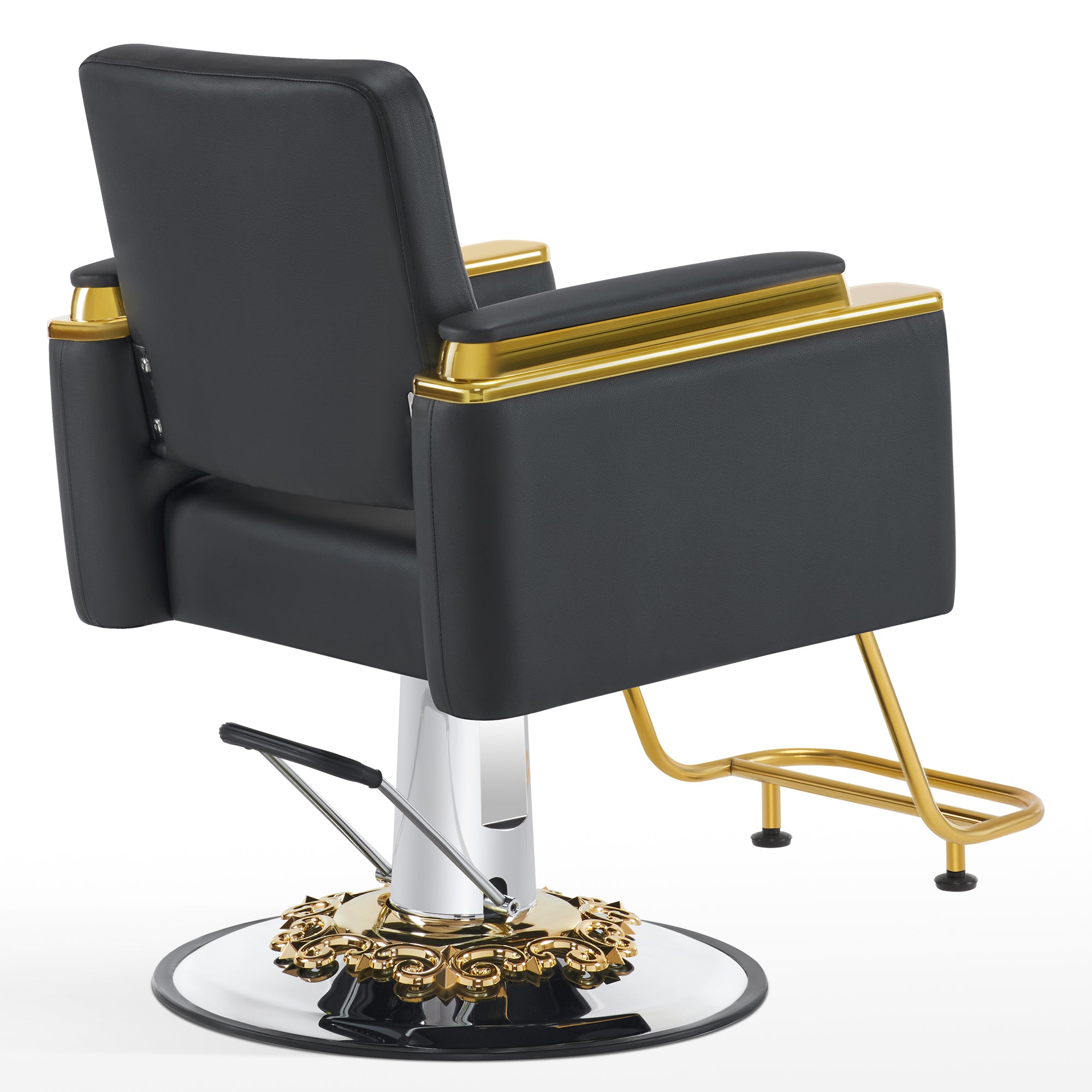 BarberPub Gold&Black Salon Chair, Hydraulic Barber Spa Styling Equipment 8633