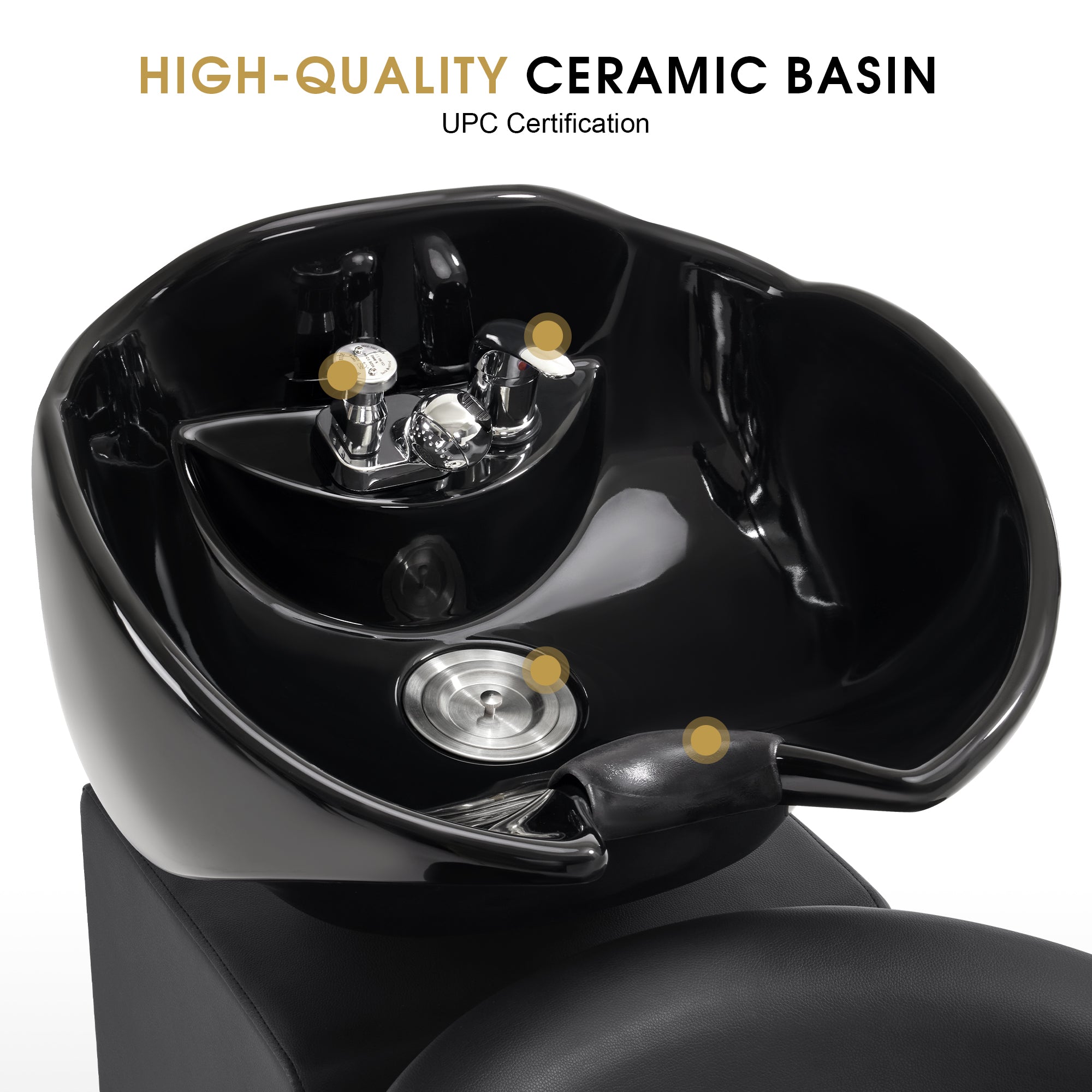 BarberPub Salon Chair 8677 & Backwash Shampoo Chair 8670 Set – Hydraulic Salon Chair with Ceramic Shampoo Bowl