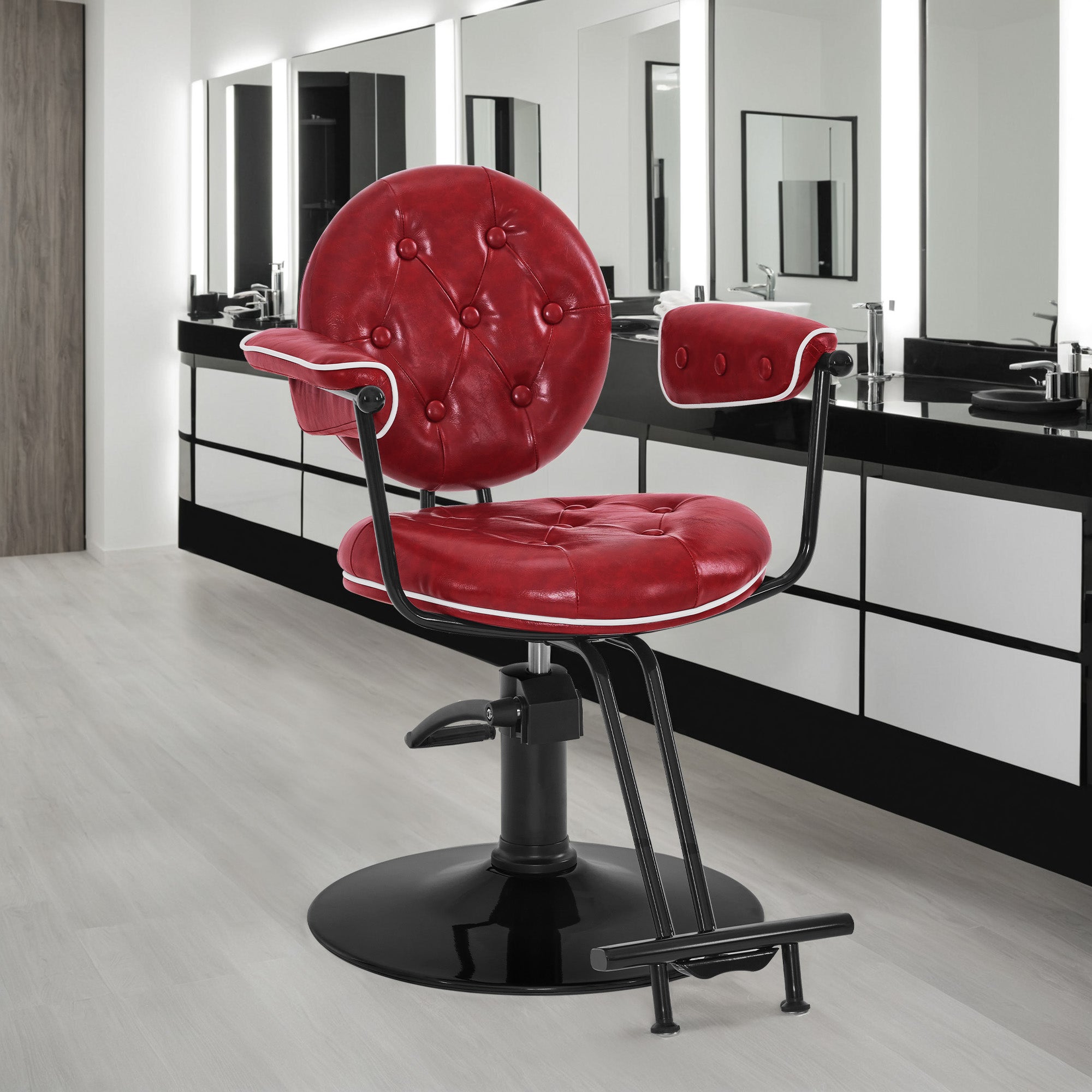 BarberPub Salon Hydraulic Styling Chair, Barber Chair for Home and Barbershop 8435