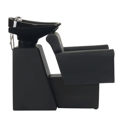 BarberPub Shampoo Station Chair, Backwash Shampoo Ceramic Bowl and Chair Set for Salon 9104