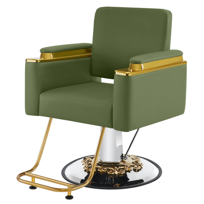BarberPub Luxurious Salon Chair, Height Adjustable Gold&Black Salon Beauty Spa Styling Equipment, 440lbs Hydraulic Pump for Hair Stylist, Barber shops&Beauty Salons 8633