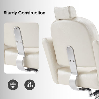 BarberPub Barber Chair with Headrest, Reclining Salon Chairs for Hair Stylist 3125