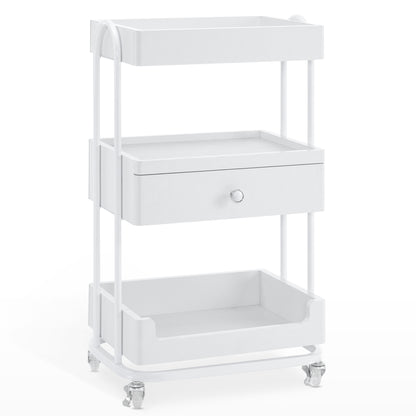 BarberPub Salon Trolley with Wheels, SPA Storage Stylist Cart with Shelves 2086