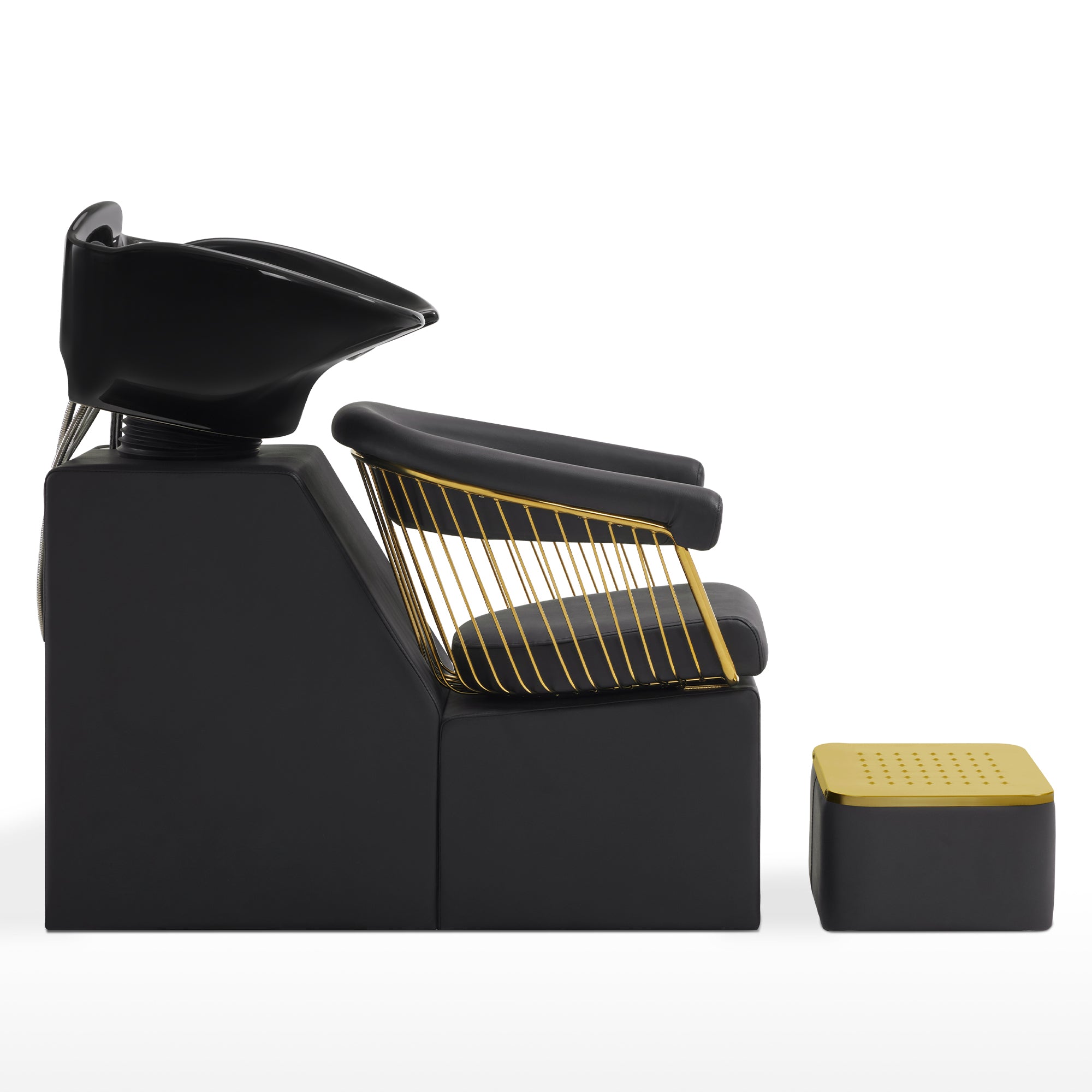 BarberPub Salon Chair 8677 & Backwash Shampoo Chair 8670 Set – Hydraulic Salon Chair with Ceramic Shampoo Bowl