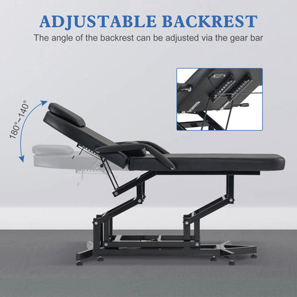 BarberPub Electrical Massage Table Height Adjustable Tattoo Chair for Client 2752