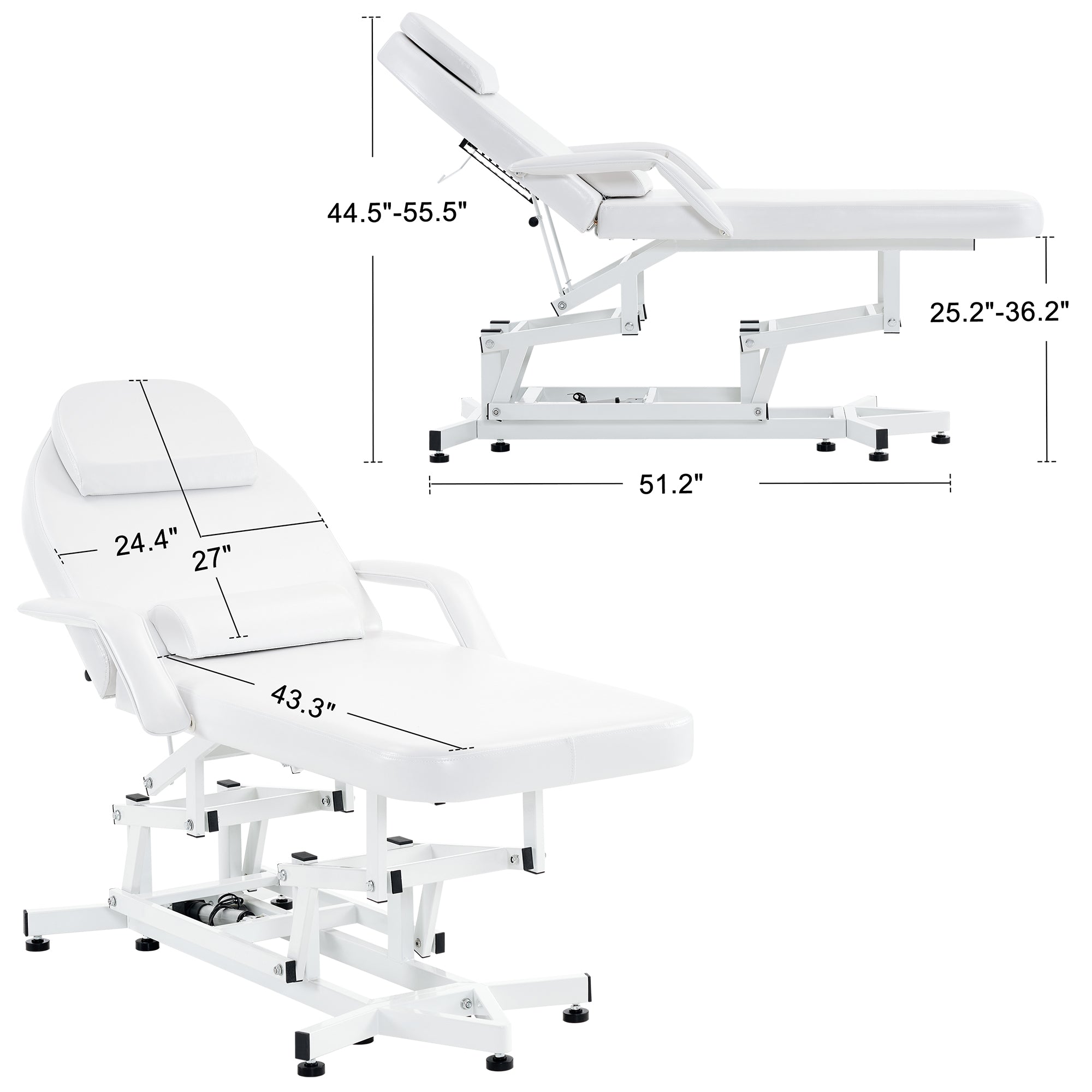 BarberPub Electrical Massage Table Height Adjustable Tattoo Chair for Client 2752