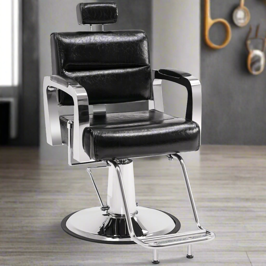 BarberPub Classic Barber Chair, Hair Styling Salon Reclining Swivel Hydraulic Chair 3127