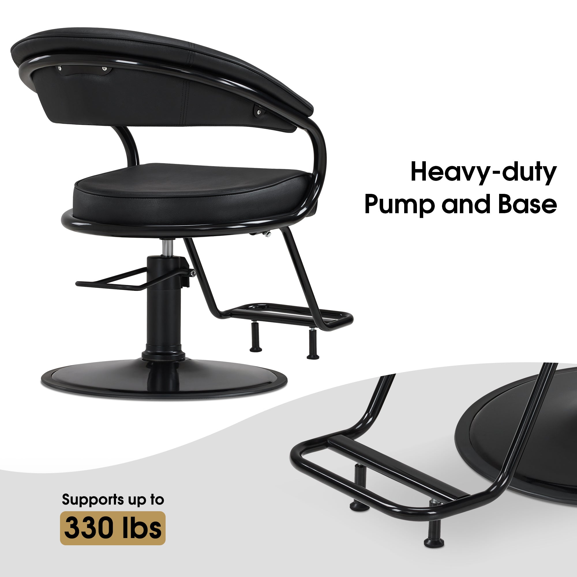 BarberPub Salon Chair for Hair Stylist with Hydraulic Pump, Ergonomic Backrest & Footrest, Heavy-Duty Barber Chair for Barbershop, Beauty Salon 9577
