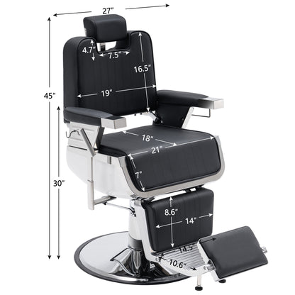 BarberPub All Purpose Barber Chair, Reclining Hydraulic Salon Chair with Headrest 3819