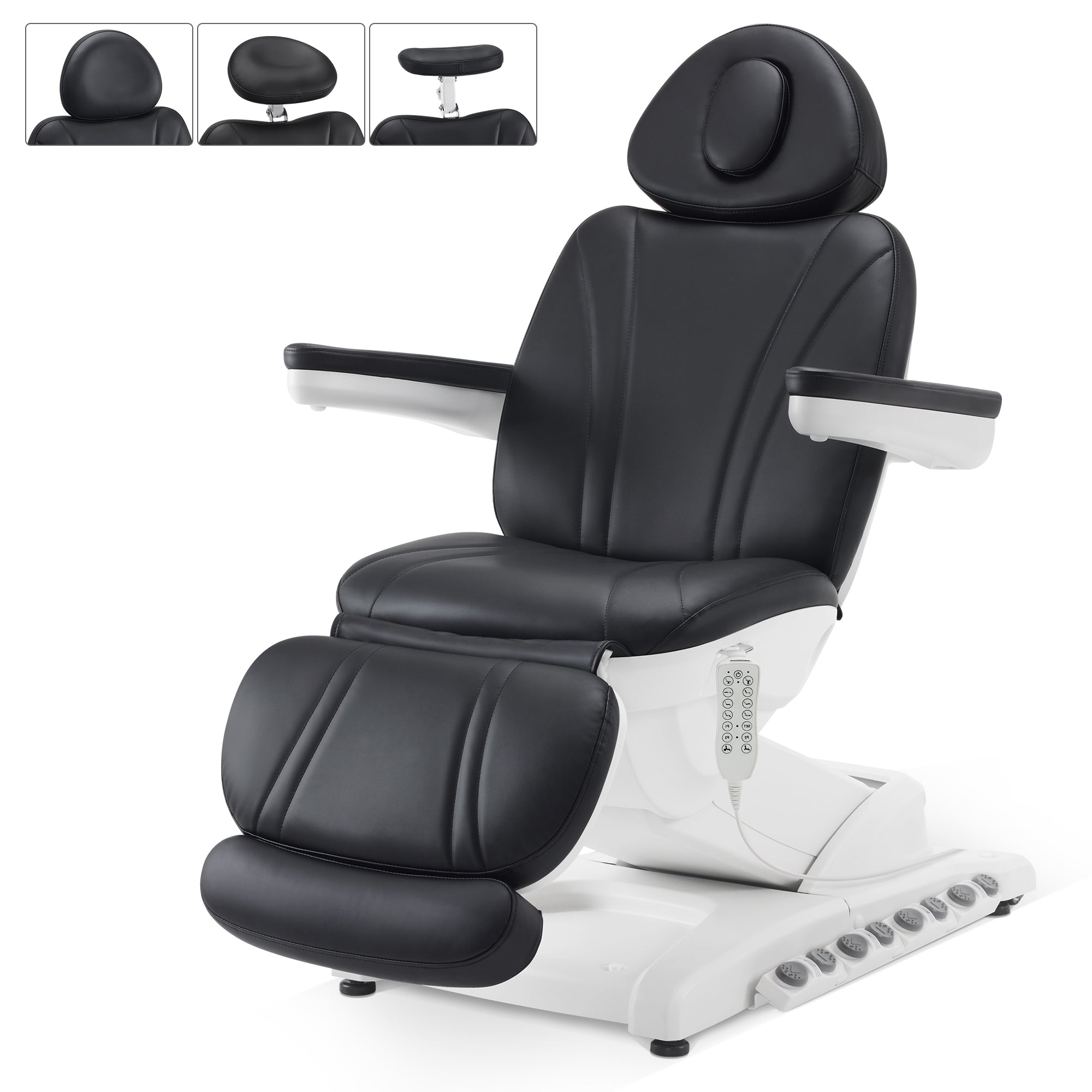 4-Motor Electric Facial Spa Bed with Hand & Foot Control, PU Leather Esthetician Adjustable Massage Table, 440 lbs Capacity 2119