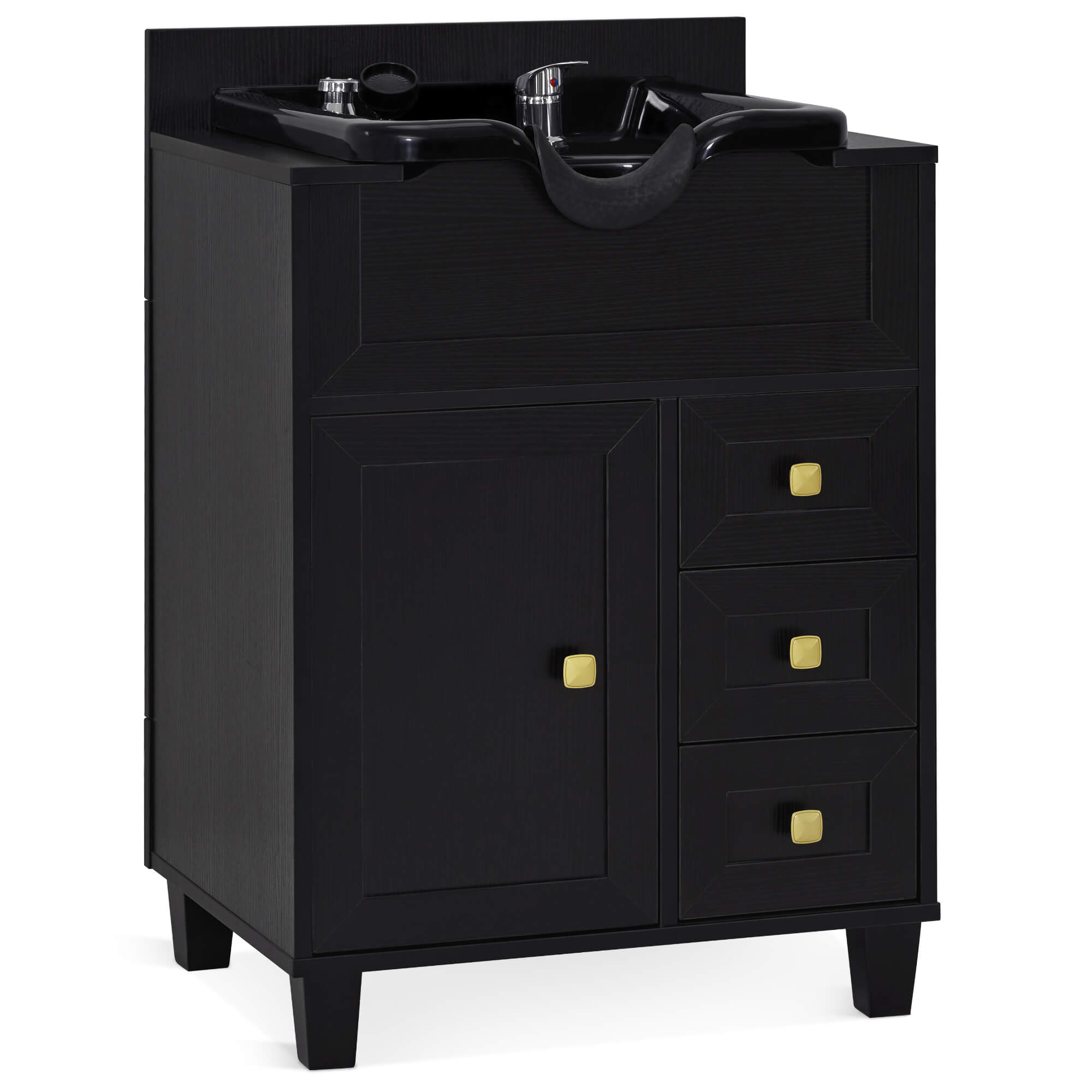 BarberPub Barber Storage Shampoo Station, Spa Textured Embossed Cabinet, Hair Salon Sink Backwash Equipment 7131