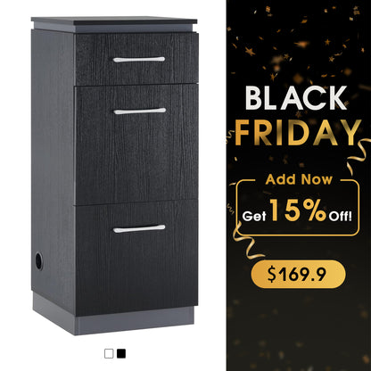 BarberPub Multi-purpose Salon Barber Cabinet with Holder&Plug Holes for Hair Styling 2002