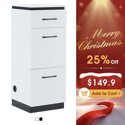 BarberPub Multi-purpose Salon Barber Cabinet with Holder&Plug Holes for Hair Styling 2002