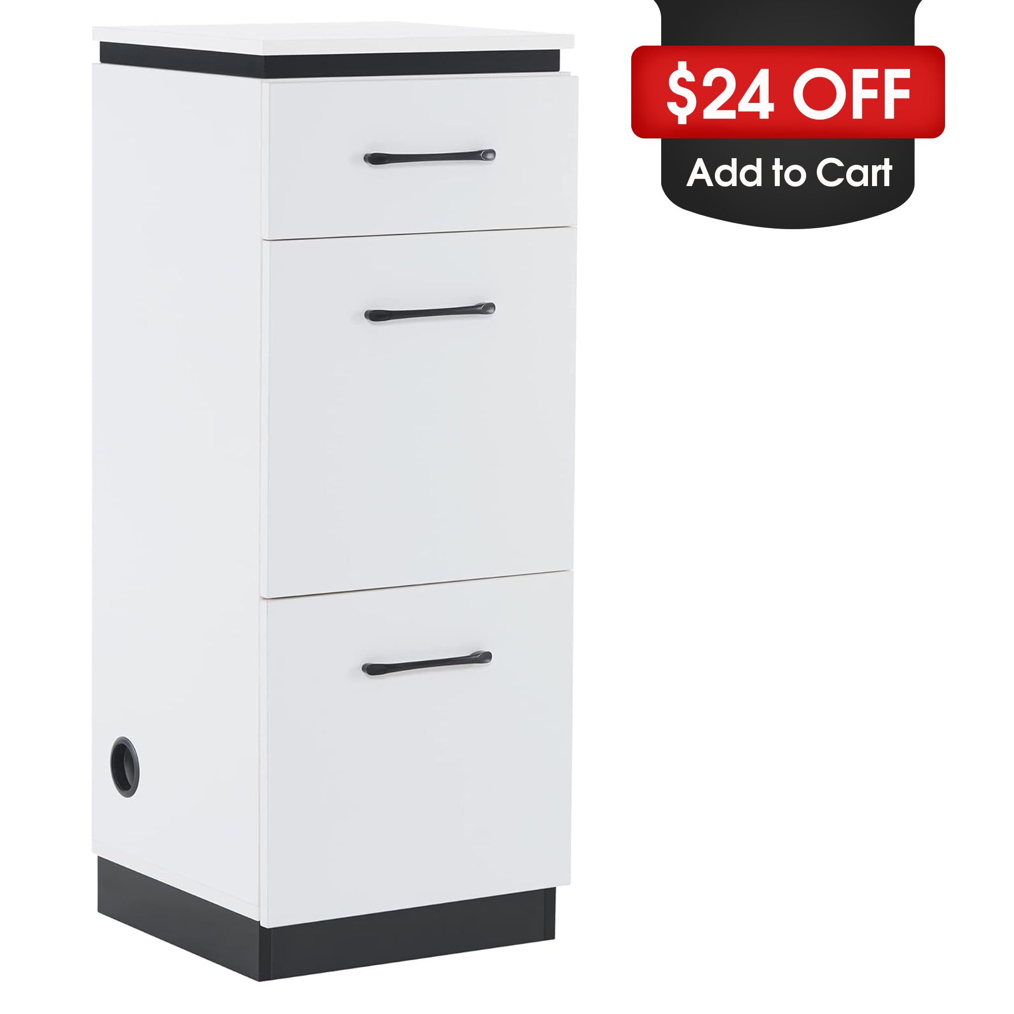 Multi-purpose Hair Salon Station with Tool Holders, Barber Storage Cabinet with Plug Holes 2002