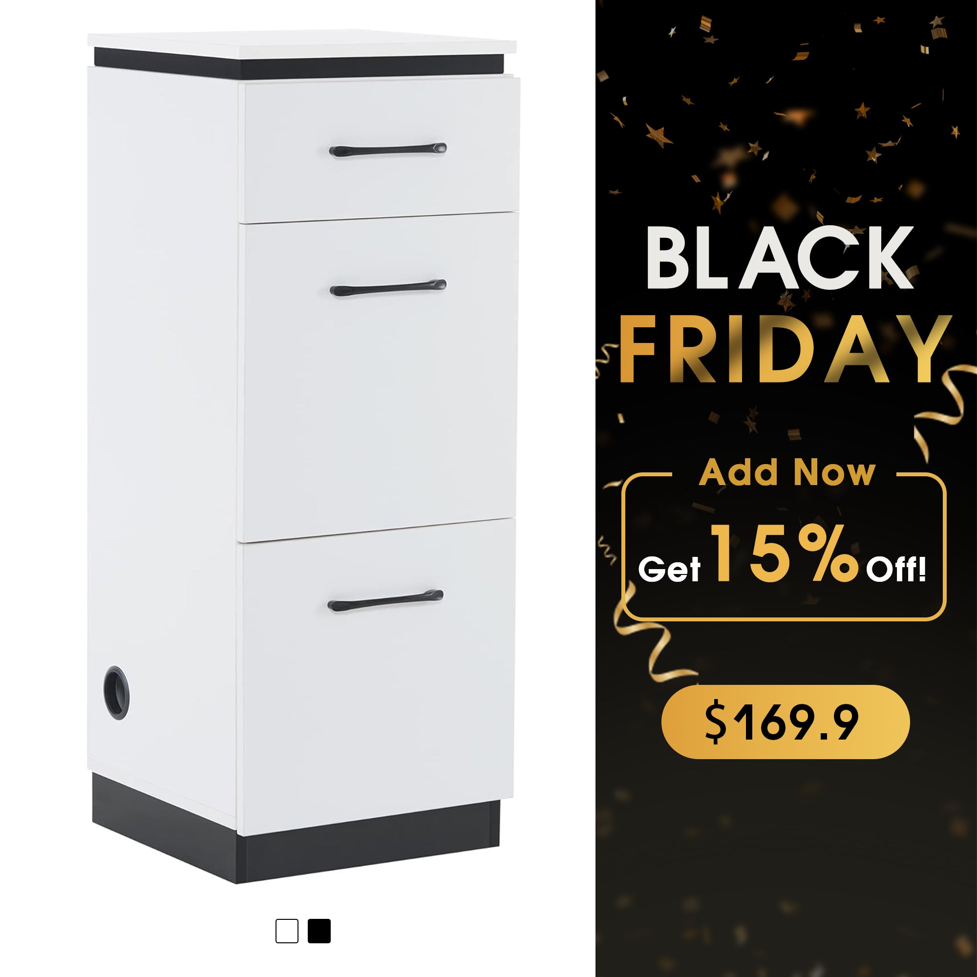 BarberPub Multi-purpose Salon Barber Cabinet with Holder&Plug Holes for Hair Styling 2002