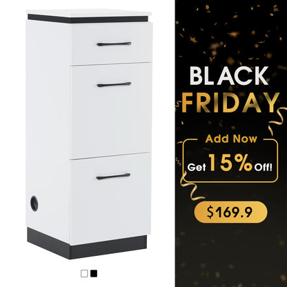 BarberPub Multi-purpose Salon Barber Cabinet with Holder&Plug Holes for Hair Styling 2002