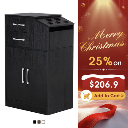 BarberPub Barber Locking Storage Station Beauty Salon Cabinet for Hair Stylist 2005