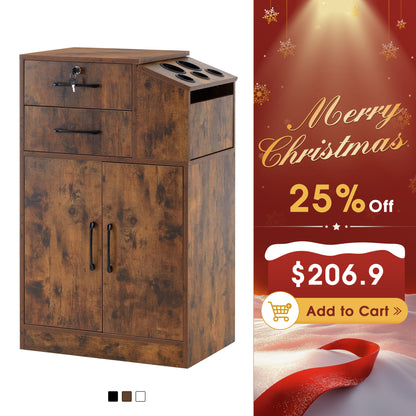 BarberPub Barber Locking Storage Station Beauty Salon Cabinet for Hair Stylist 2005