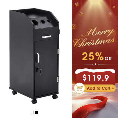 BarberPub Barber Storage Trolley with Hair Dryer Holder Salon Stylist Equipment 2011