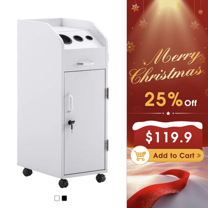 BarberPub Barber Storage Trolley with Hair Dryer Holder Salon Stylist Equipment 2011