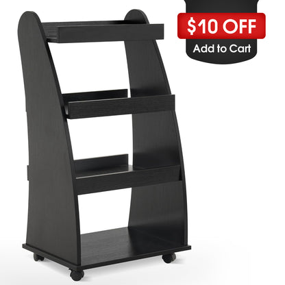 4-Tier Kids Bookshelf Rolling Cart for Storage, Children's Bookcases Organizer 2030