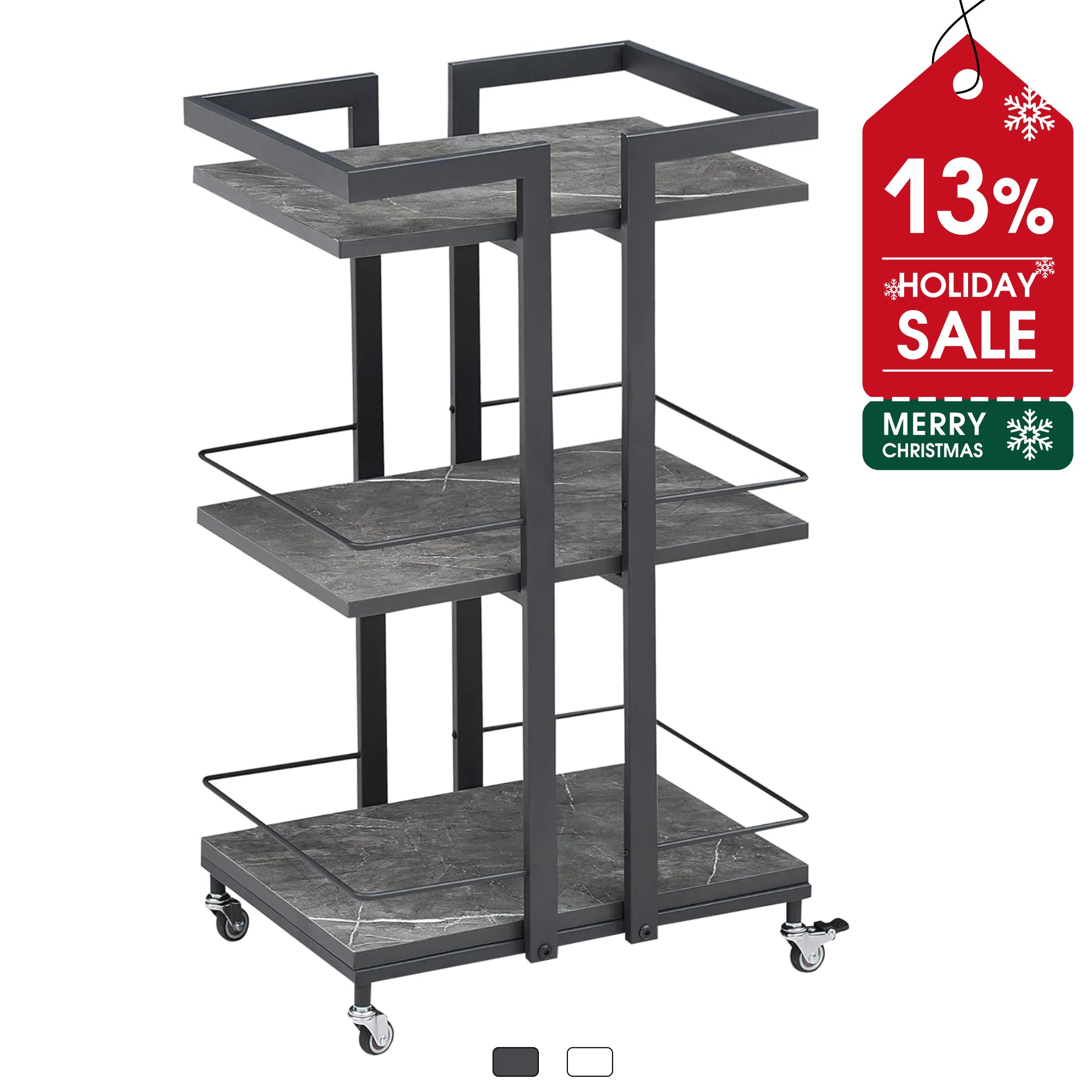 BarberPub Utility Manicure Trolley Multi-purpose Metal Rack Heavy-Duty Cart 2033