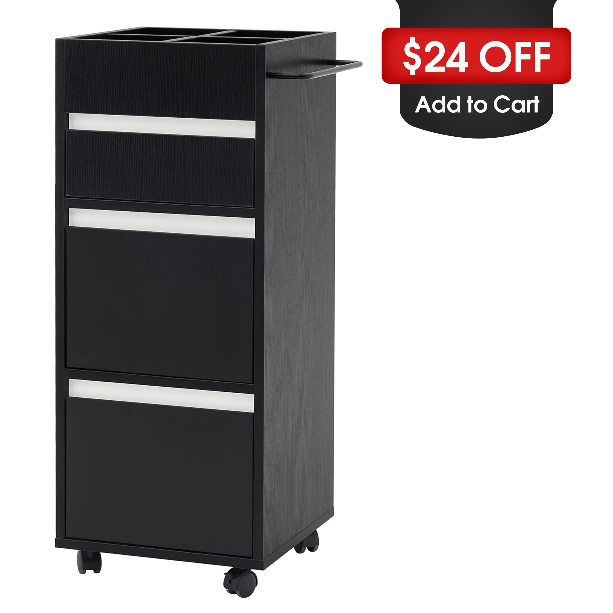 Hair Salon SPA Trolley with Square Storage Lattice, Barber Rolling Cart Organizer 2039