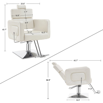 BarberPub Barber Chair, Reclining Hydraulic Salon Chair for Barbershop 2065