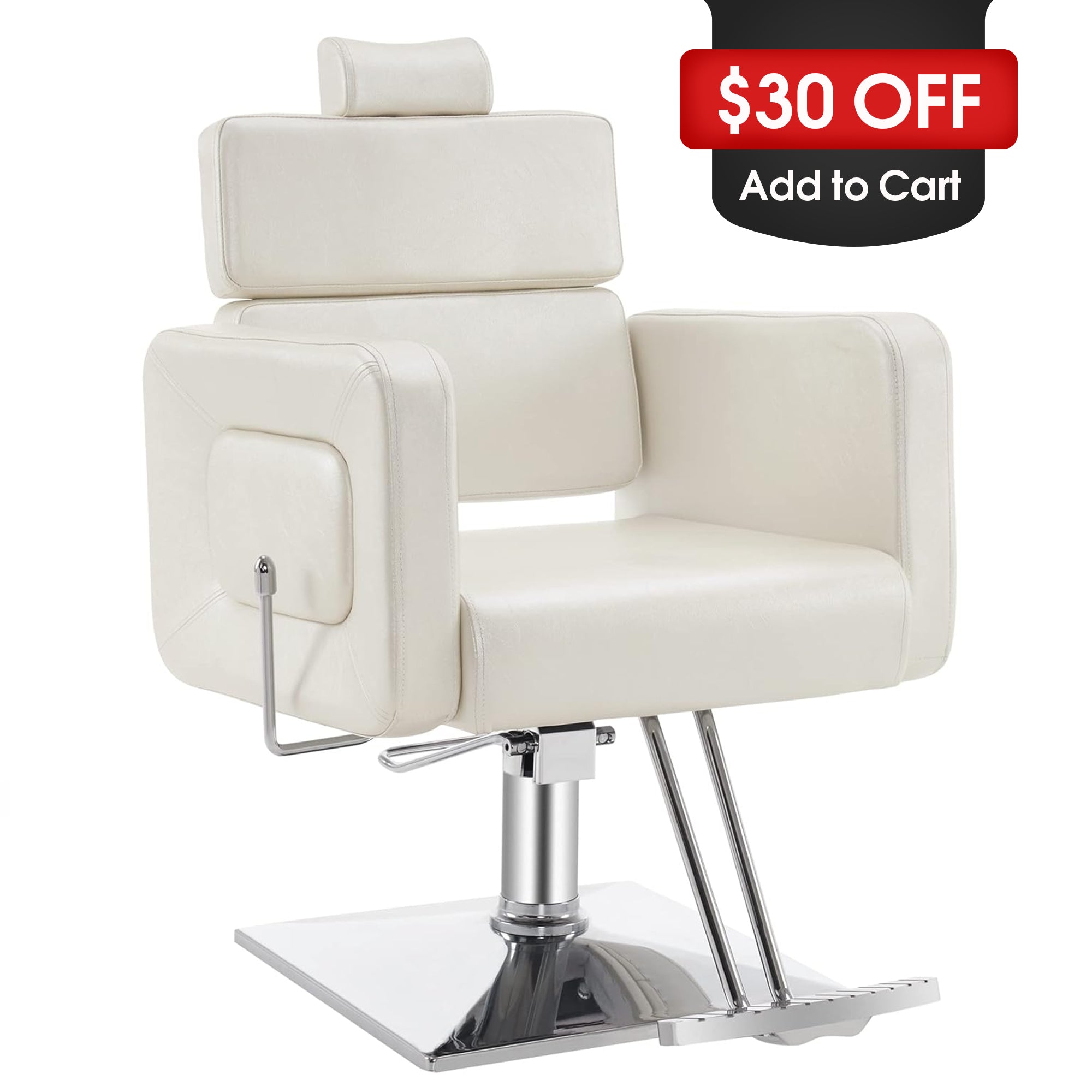 BarberPub Barber Chair, Reclining Hydraulic Salon Chair for Barbershop 2065
