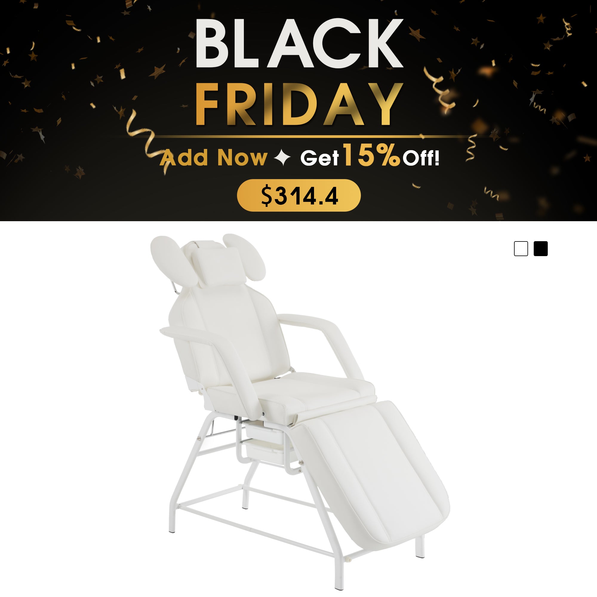 BarberPub Adjustable esthetician Facial Bed, Lash Recliner Chair 180 degree, 300 lbs capacity 2110