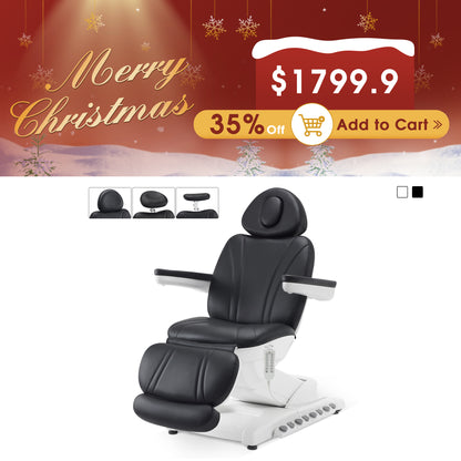 4-Motor Electric Facial Spa Bed with Hand & Foot Control, PU Leather Esthetician Adjustable Massage Table, 440 lbs Capacity 2119