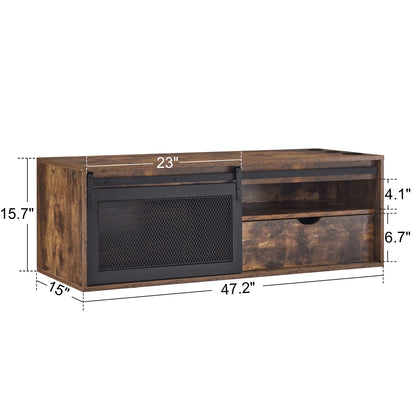 BarberPub Wall Mount Station with 3 Tool Holders, Multi-functional Storage Cabinet with Sliding Door 2503