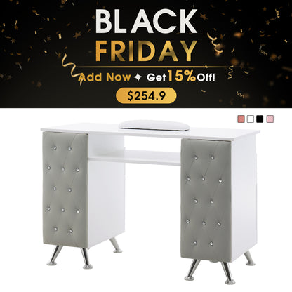 BarberPub Acetone Resistant Manicure Table Nail Equipment for Storage 2671