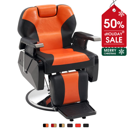 BarberPub Reclining Barber Chair, All Purpose Hydraulic Chair with Headrest 2688