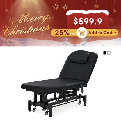 2 Motors Electric Facial Bed with Adjustable Height & Backrest, Rolling Message Tattoo Chair 2750