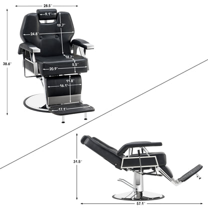 BarberPub All Purpose Barber Chair,Reclining Salon Styling Barbershop Equipment 2801