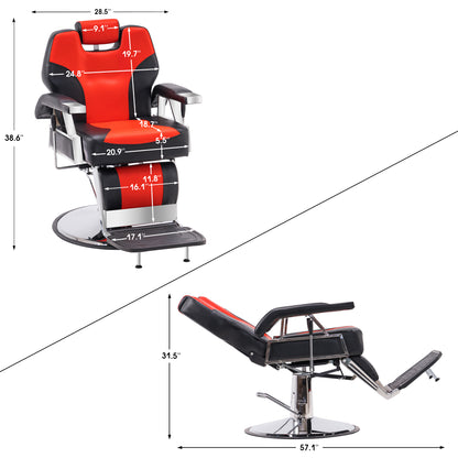 BarberPub All Purpose Barber Chair,Reclining Salon Styling Barbershop Equipment 2801