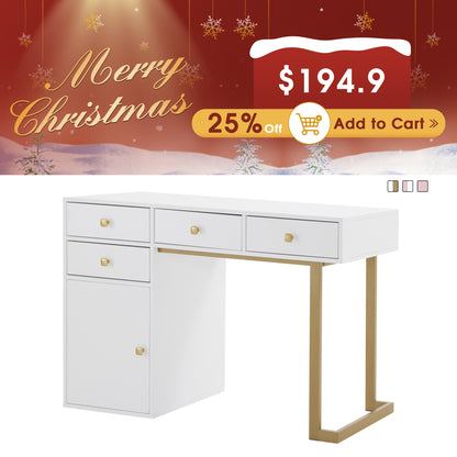 BarberPub Manicure Table with Drawers Nail Storage Desk with Display Open Area 2990