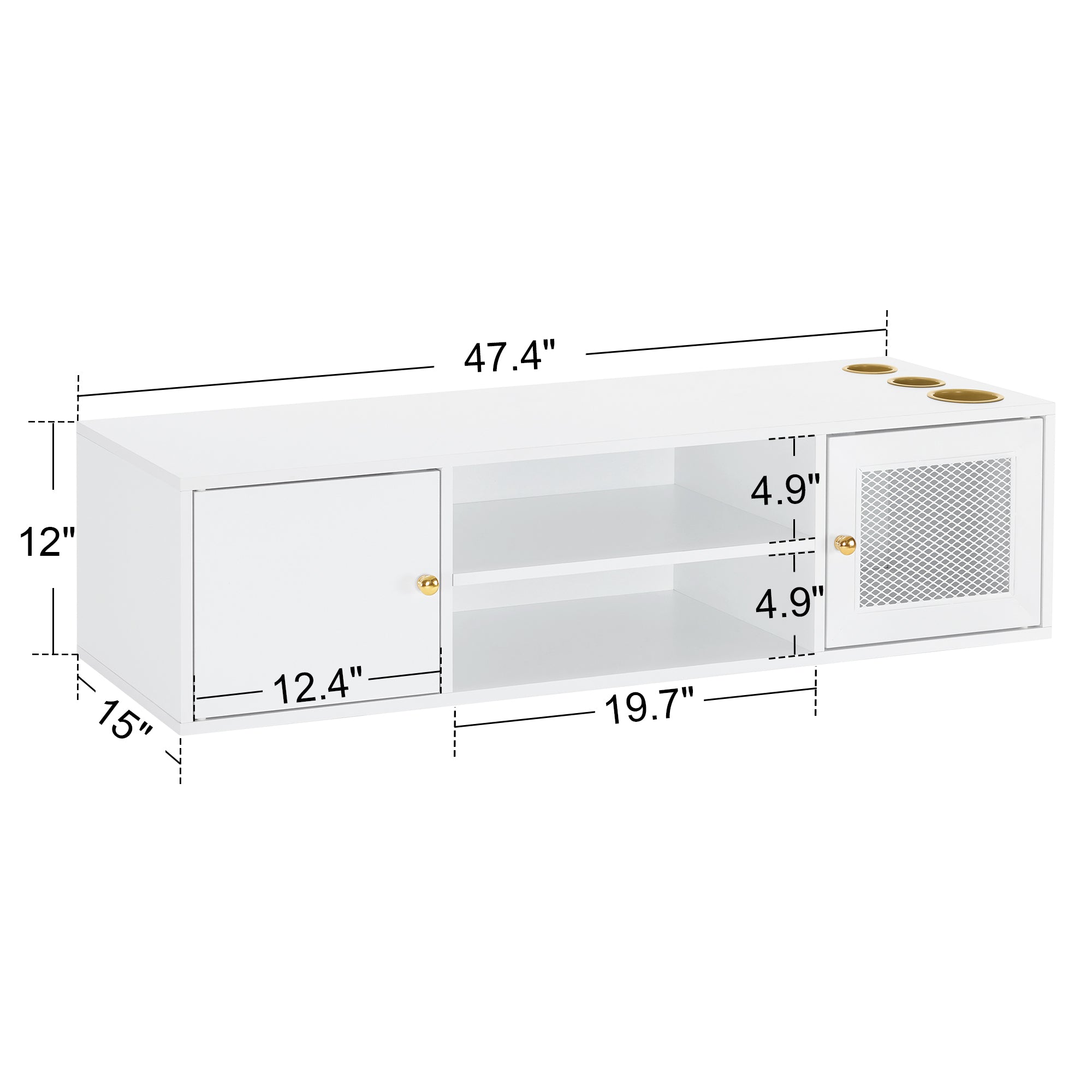 Wall Mount Barber Station for Hair Stylist Salon Stations  with 3 Hair Dryer Holders  2501