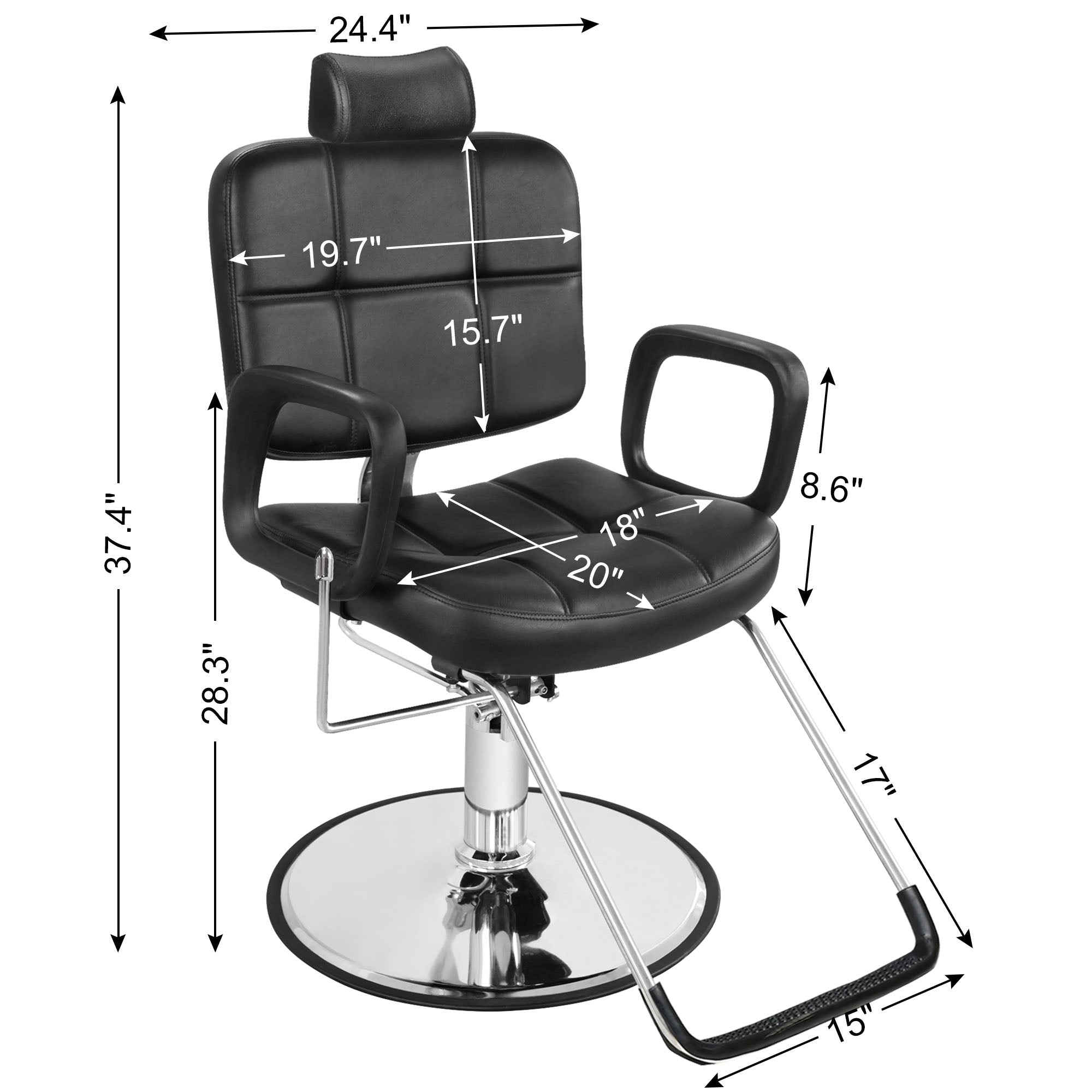 Barber Chair 2059 & Salon Mat 0020 Set - All Purpose Hydraulic Barber Chair with Ergonomic NBR Anti-Fatigue Barber Mat, Ideal for Stylists